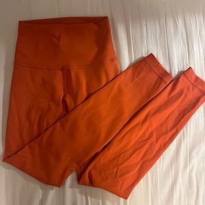 Lululemon size 2 orange leggings 28”